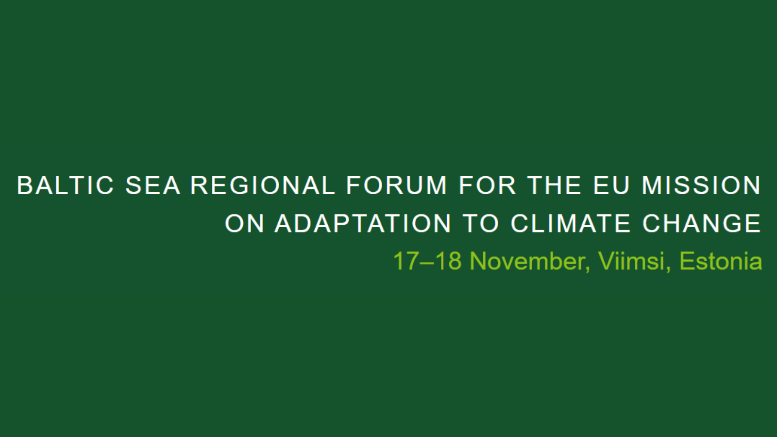 Baltic Sea Forum for the EU Mission on Adaptation to Climate Change